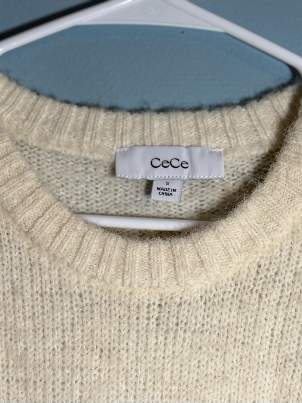 CeCe Cream Textured Pom Crewneck Sweater - Picture 2 of 5